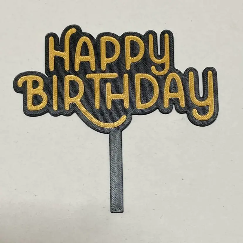 Free Home Decorations & Ornaments STL Download - Topo de Bolo - Happy