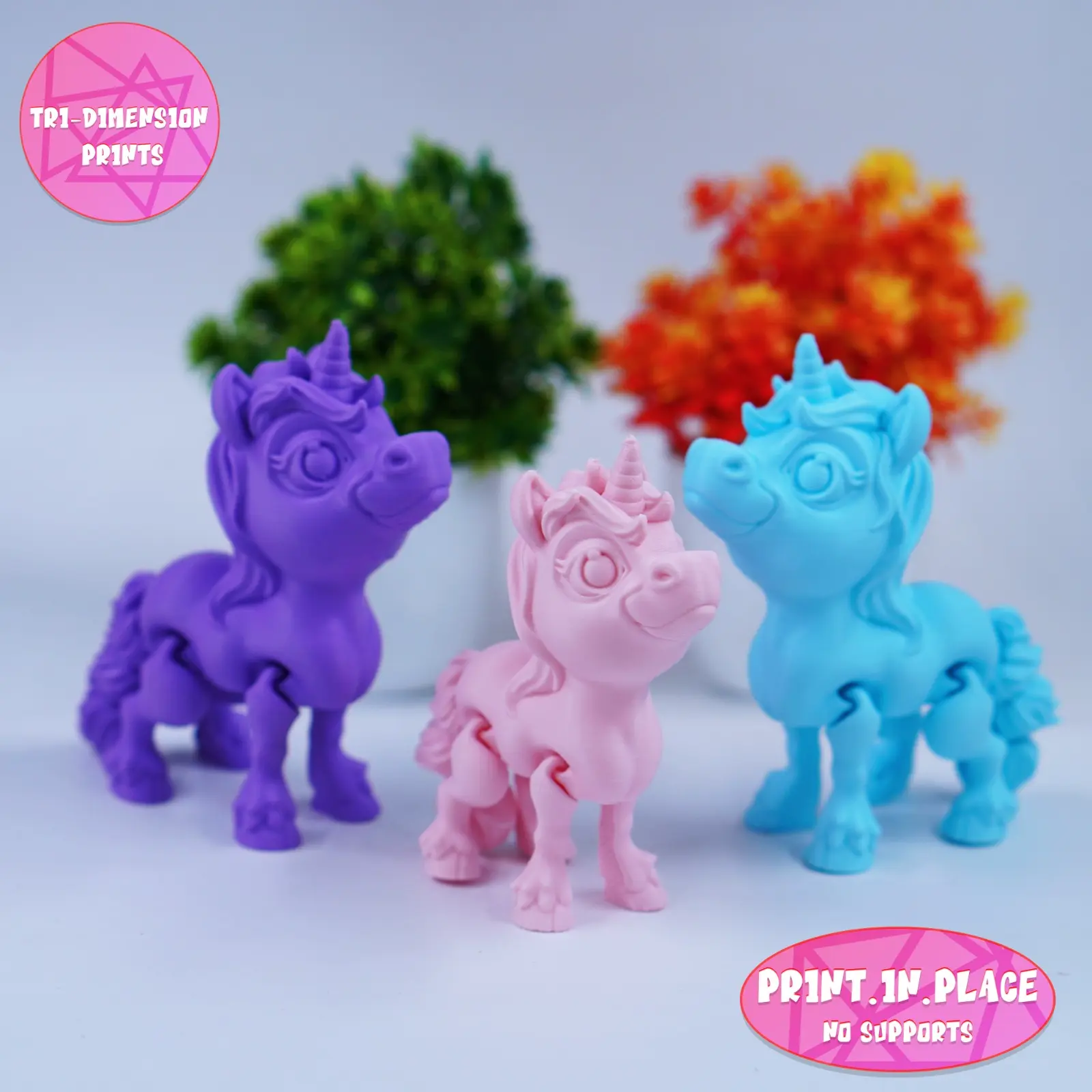 PRINT IN PLACE CUTE FLEXI PONY UNICORN