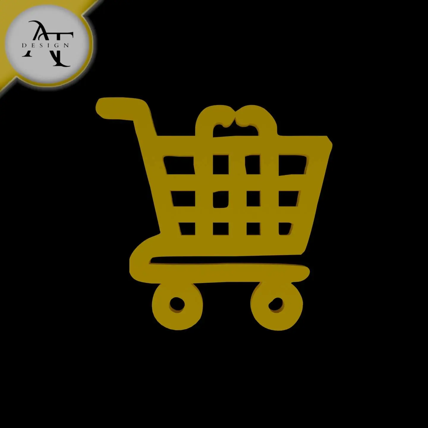 Simple Shopping Cart Symbol - 2D Art