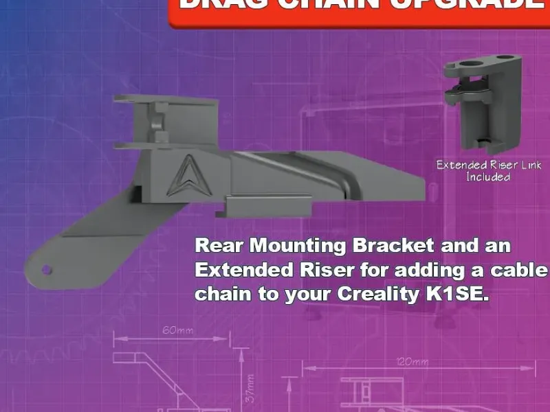 Creality K1 SE Drag Chain Upgrade – Rear Mount + Chain Link
