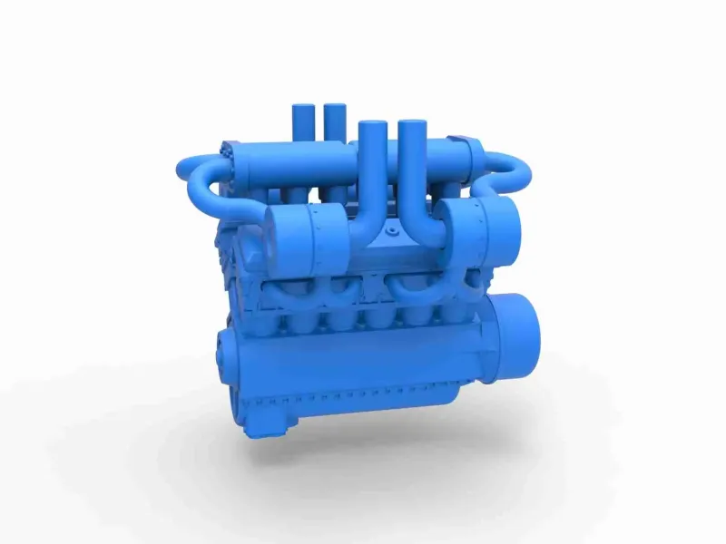 Turbo engine V12 for pulling tractor Version 3 Scale 1:25