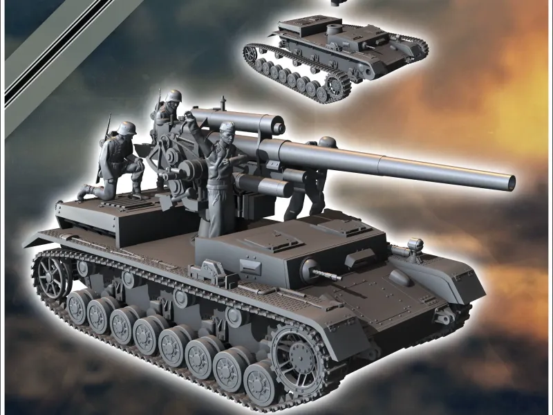 88mm Flak 36 su telaio Panzer IV - miniature ww2 vehi