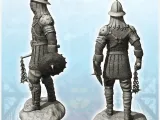 Heavy infantryman with small round shield and metal helmet (-3