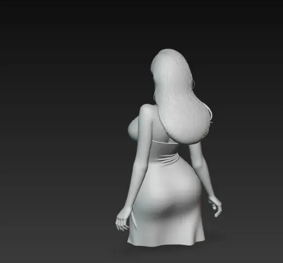 sexy woman with big breasts in dress