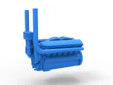 Engine V12 for pulling tractor Version 3 Scale 1:25-1