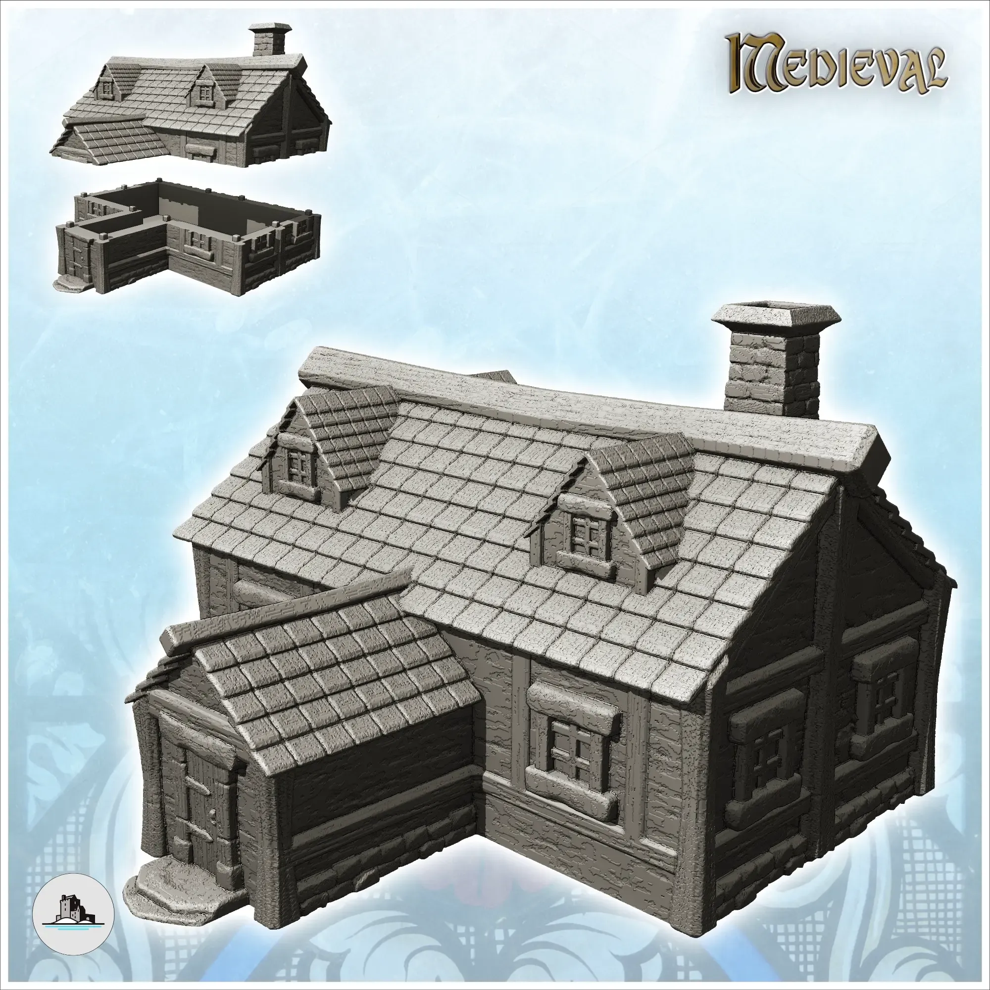 Medieval house with annex entrance and roof windows (6) - mi