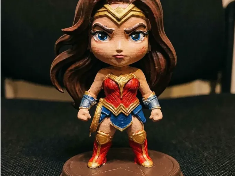 Wonder Woman Chibi Figure | Amazonian Warrior Statue | DC Co