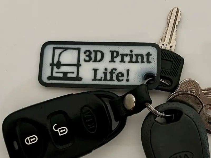 3D Print Life Keychain - Double Sided