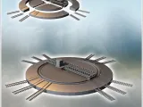 Turntable platform for railway equipment with railway tracks-0