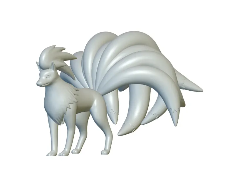 Pokemon Ninetales #38 - Pronto per la stampa 3D!