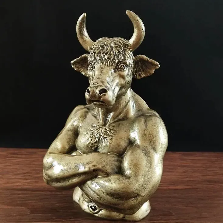 Touro Cabeça Estátua Ornamento -Wall Street gado
