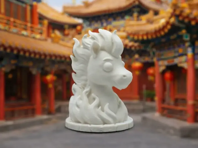 Cute Fire Horse Statue