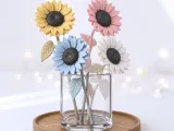 Décor floral tournesol | Tête de fleur et tige séparées-6