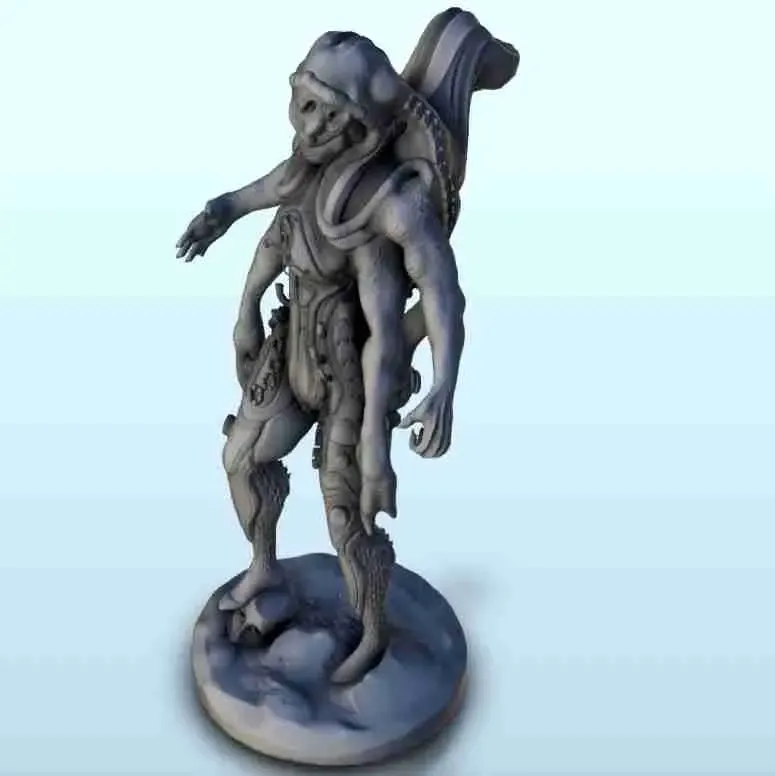 Four-handed alien with tentacules 3 - miniatures sci-fi scie