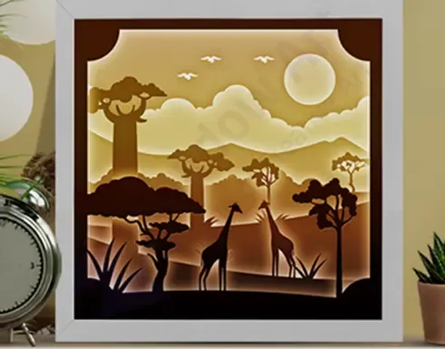 Savana Sunset 3D Shadow Box