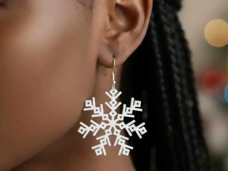 ❄️ Elegant 3D Printed Snowflake Earrings!