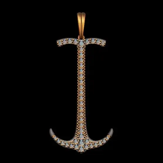Diamond Anchor Pendant