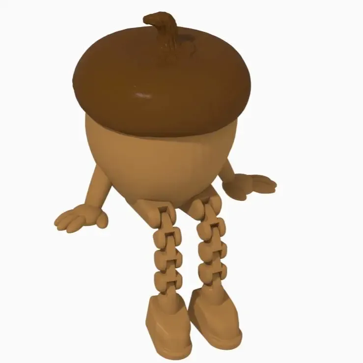 🌰 Acorn Forest Spirit – One-Piece Figurine for 3D Print 🌰