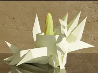 Ninetales Low Poly - Pokemon Pot Plant