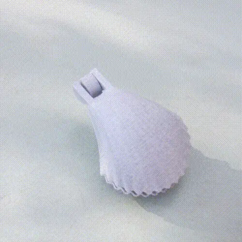 Container for soap bombs in the shape of a sea shell