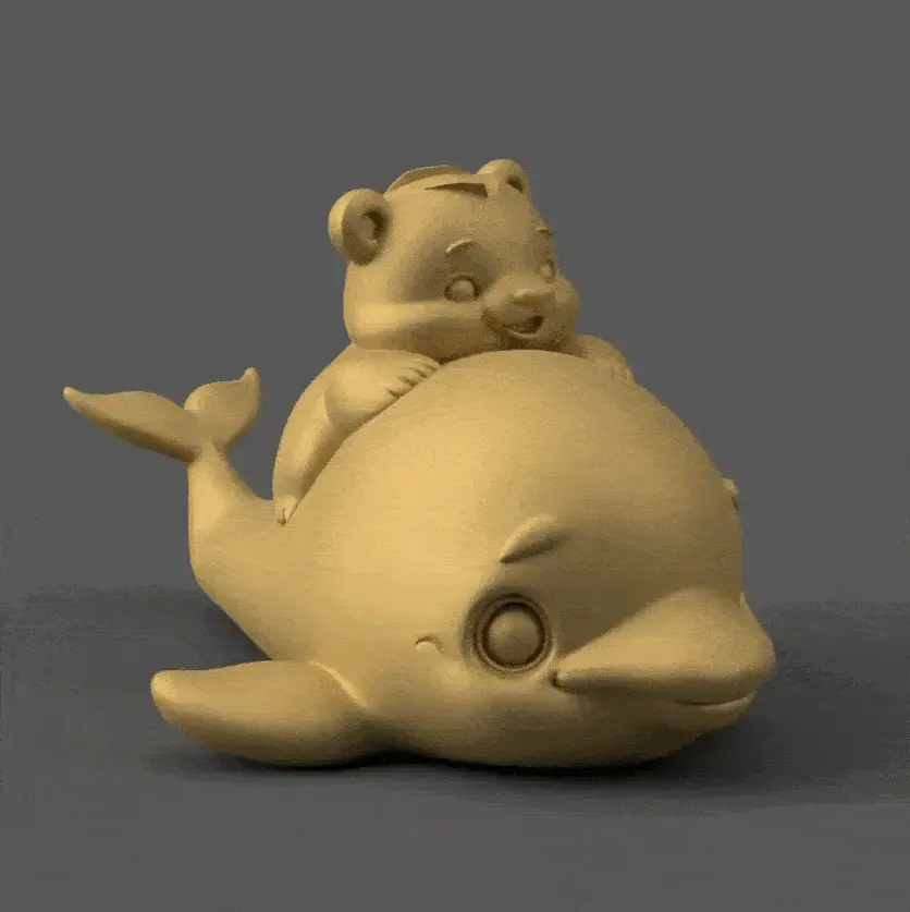 Adorable Bear and Whale Arctic Friends 3D STL Model