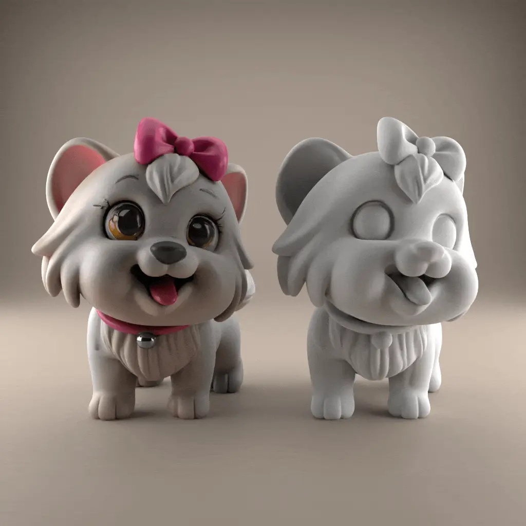 Cute Puppy 3D STL Model for Desk or Table Decoration