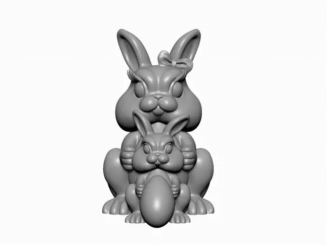 Cute Easter bunny. First egg