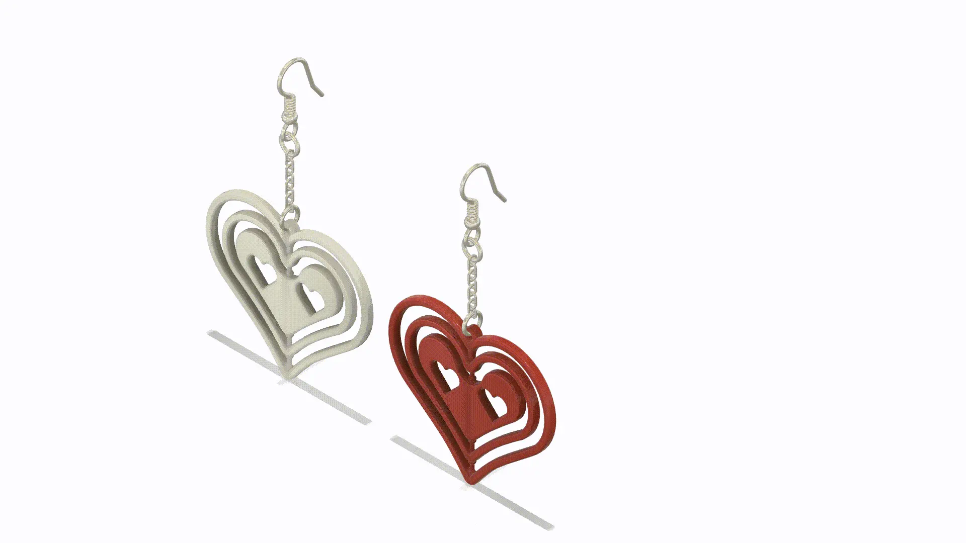 Earrings Rotating Personalized Love Hearts