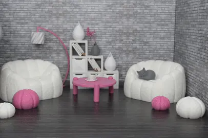 Miniature modern Floor Lamp - dollhouse 1:12 scale furniture