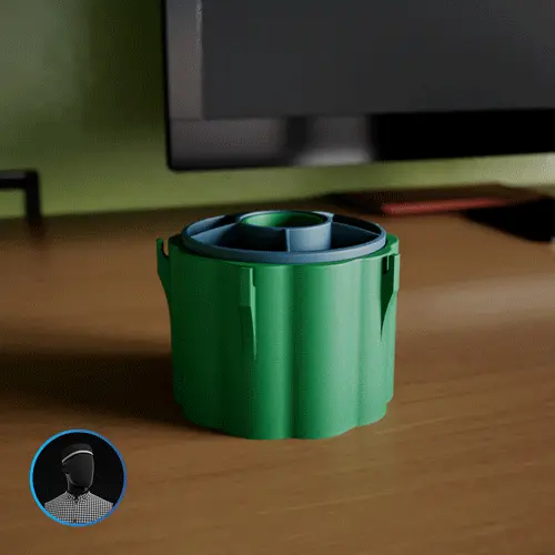 Spinning Desk Caddy | Organizer with Key Hooks