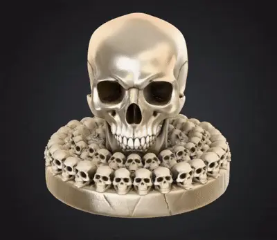 The Catacomb Throne – Gothic Skull Art Sculpture