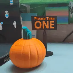 Pumpkin Candy Dish with Sign