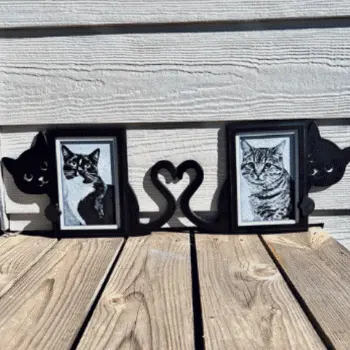Cute Cat Love Heart Frames