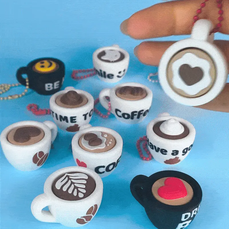 Coffee Clicker Pack, 100 Fun Variants to Print! + Keychain
