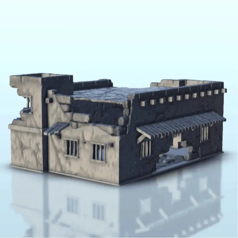 Desert destroyed shop - miniatures scenery modern games