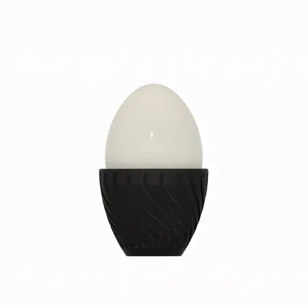 Egg cup with spiral pattern