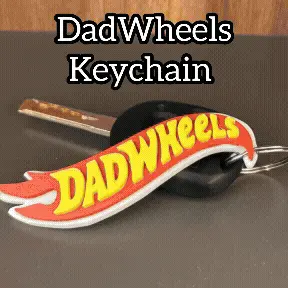 DadWheels Keychain – Father’s Day Gift (STL + Color 3MF)