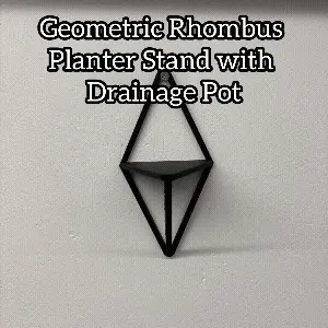 Geometric Rhombus Planter Stand with Drainage Pot