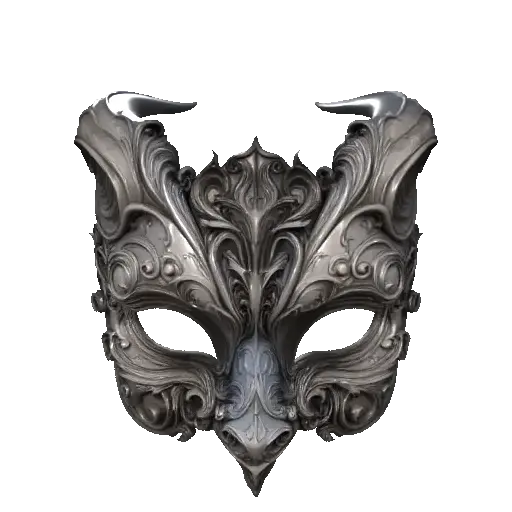 Ornate Horned Mask Sculpture