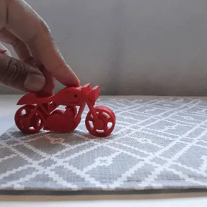 Motorcycle bike fidget toy (print in place movable wheels)