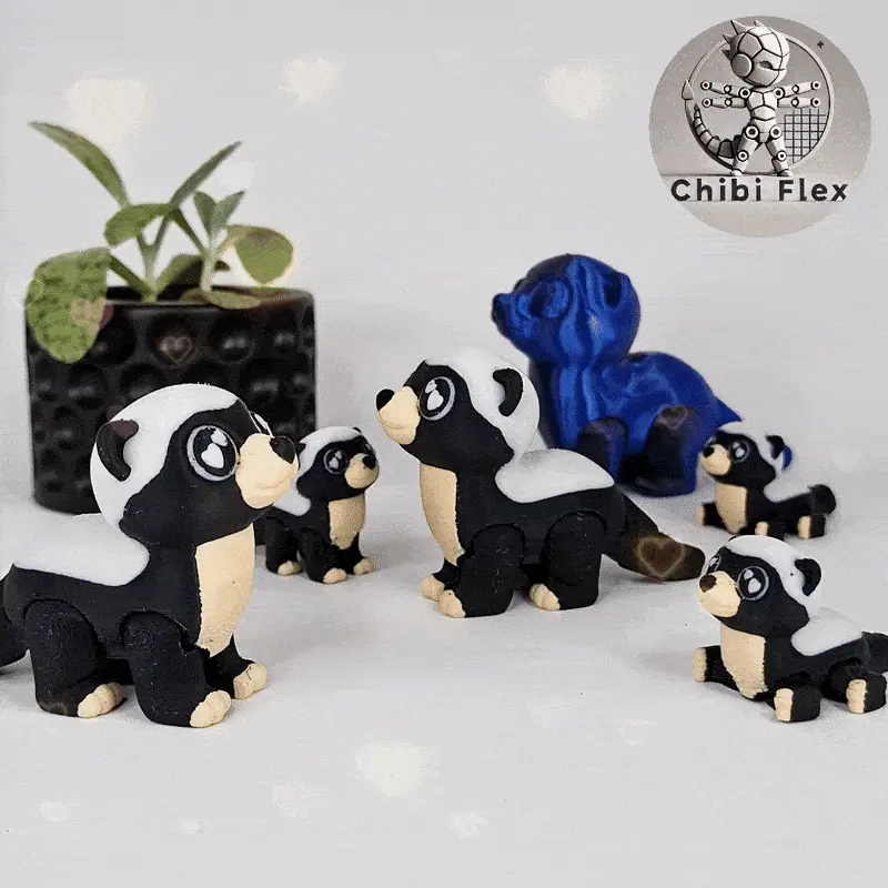 Flexi Mini Honey Badger | Print In Place | No Supports