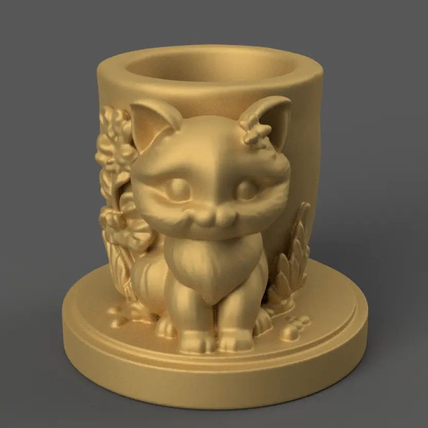 Adorable Cat planter, candy container, urn, candle holder 2