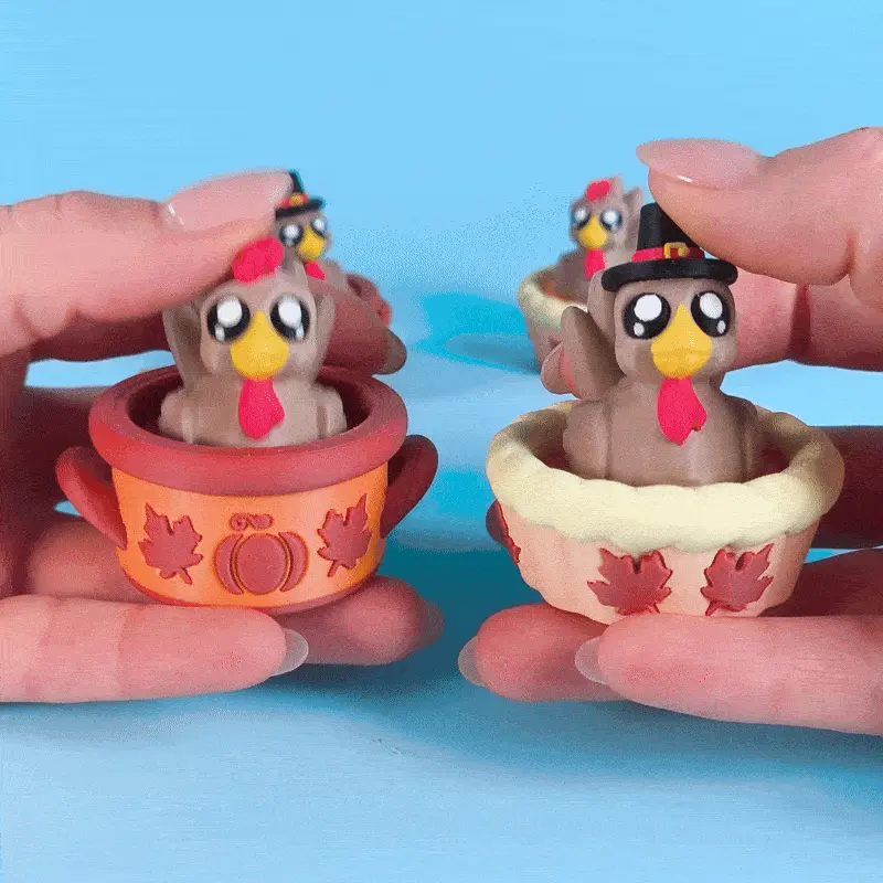 Cute Clicker Turkey, Thanksgiving Clicky Keychain & Desk