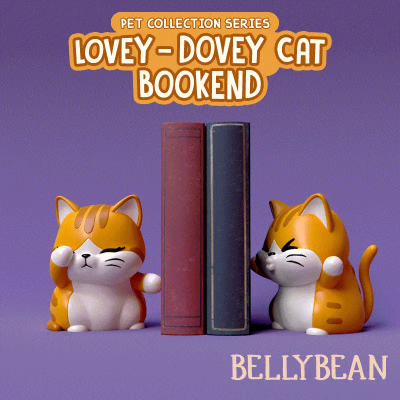 LOVEY DOVEY CAT BOOKEND I DECORATION I BOOKSHELF