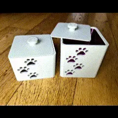 Dog Cat Pet Paw Print Box storage cube with colour insert