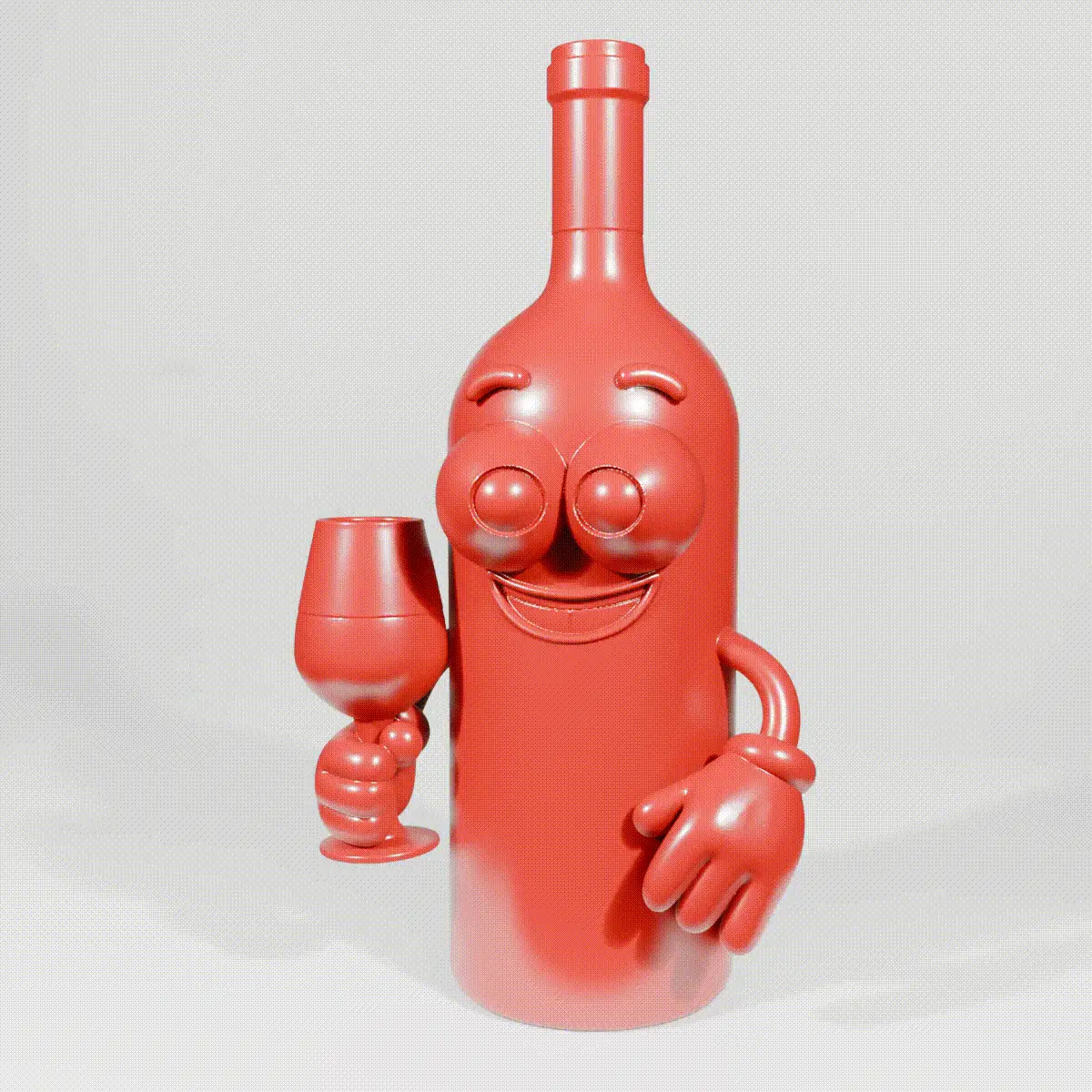 Wine bottle cartoon