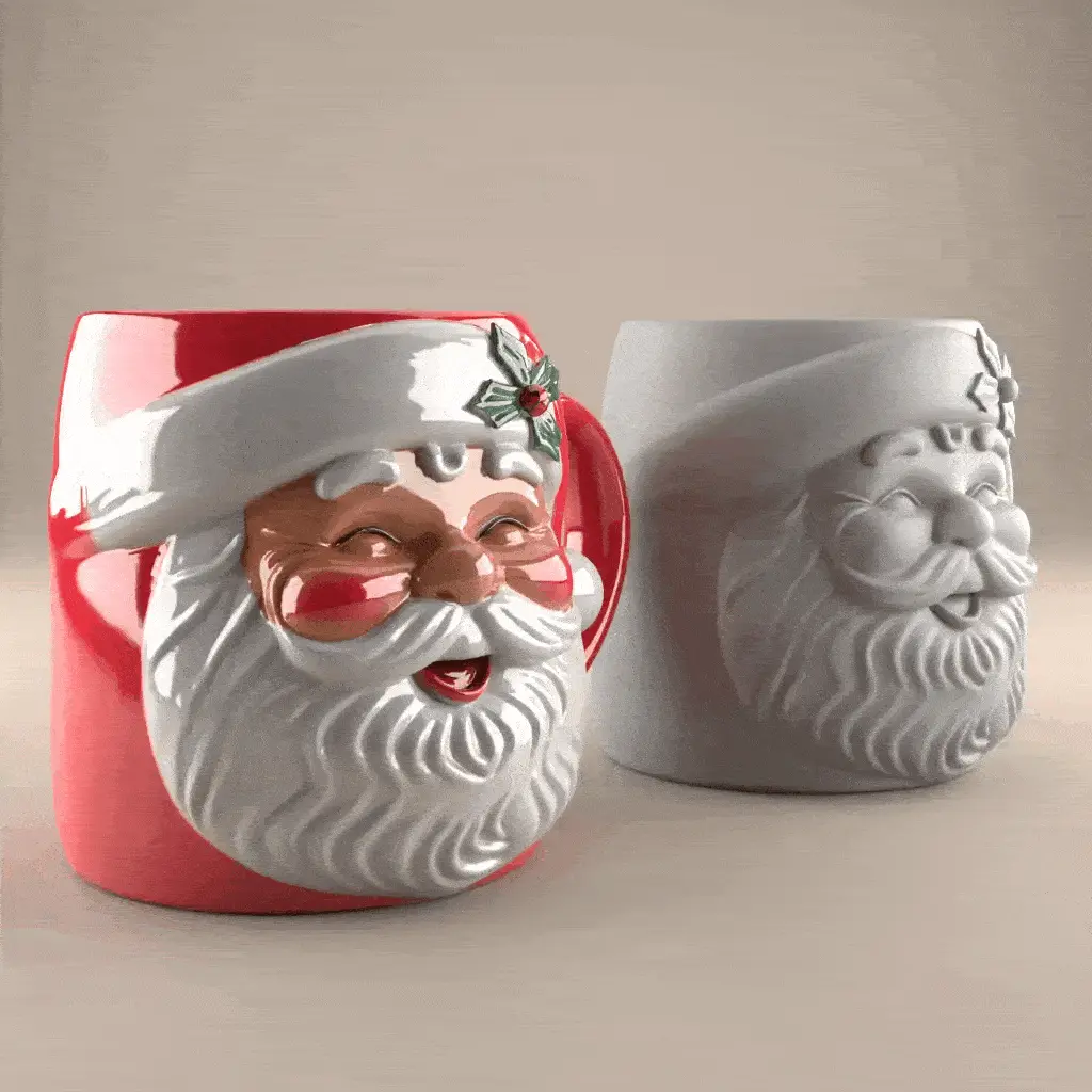 Santa Claus Mug planter urn candy container candle holder