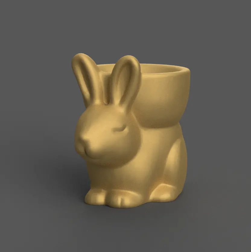 Cute Bunny Planter 3D Model – STL for Home Desk Decor