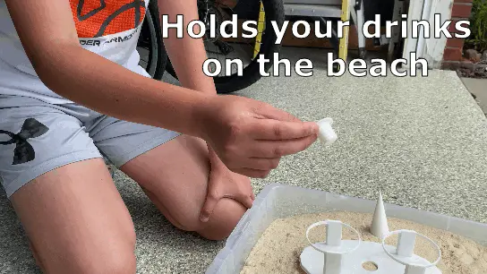 Beach Cup Holder Tray for two cans or water bottles
