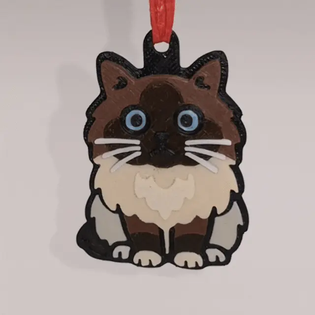Cute Ragdoll Cat Keychain and Magnet 3D